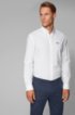 Button-down regular-fit shirt with moisture management, White