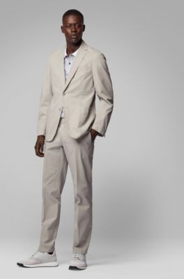 polo shirt with suit pants