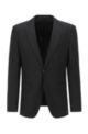 Пиджак стандартного кроя из чистой шерсти с саржевым переплетением, Черный