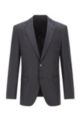 Пиджак стандартного кроя из чистой шерсти с саржевым переплетением, Темно-серый