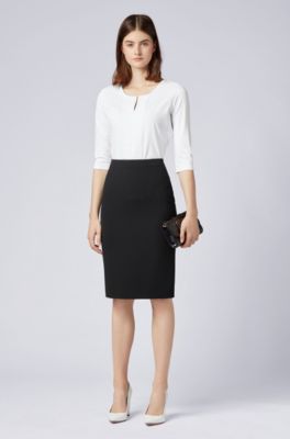 BOSS - Pencil skirt in crease-resistant 