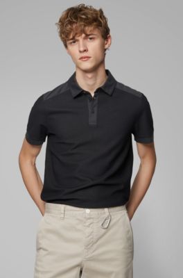 gray polo shirt
