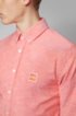 Slim-fit shirt in Oxford cotton with logo patch, Orange