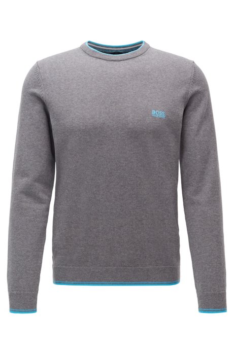 Crew-neck sweater with contrast details, Grey