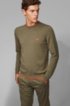 Crew-neck sweater with contrast details, Dark Green