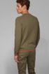 Crew-neck sweater with contrast details, Dark Green