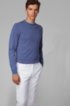 Crew-neck sweater with contrast details, Blue