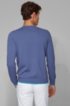 Crew-neck sweater with contrast details, Blue