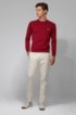 Crew-neck sweater with contrast details, Red