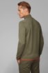 Zip-neck sweater in a cotton blend, Dark Green