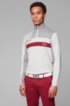Colour-block zip-kneck sweater with water-repellent finish, Light Grey