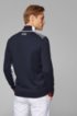 Colour-block zip-kneck sweater with water-repellent finish, Dark Blue