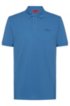 Reversed-logo polo shirt in cotton piqu&eacute;, Blue