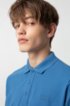 Reversed-logo polo shirt in cotton piqu&eacute;, Blue