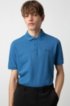 Reversed-logo polo shirt in cotton piqu&eacute;, Blue