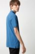 Reversed-logo polo shirt in cotton piqu&eacute;, Blue