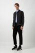 Slim-fit shirt in cotton with logo-print inner contrasts, Light Blue