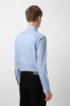Slim-fit shirt in cotton with logo-print inner contrasts, Light Blue
