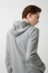 Zip-through hoodie in French terry with reversed logo, Light Grey