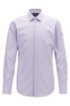 Slim-fit shirt in striped easy-iron cotton, Patterned