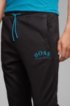 Slim-fit jogging trousers with curved logo, Black