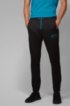 Slim-fit jogging trousers with curved logo, Black