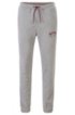 Slim-fit jogging trousers with curved logo, Light Grey