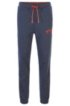 Slim-fit jogging trousers with curved logo, Open Blue