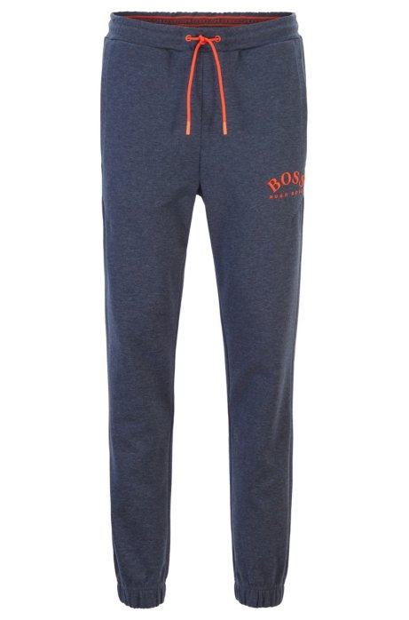 Slim-fit jogging trousers with curved logo, Open Blue