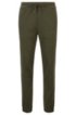 Slim-fit jogging trousers with curved logo, Dark Green