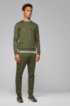 Slim-fit jogging trousers with curved logo, Dark Green