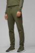 Slim-fit jogging trousers with curved logo, Dark Green