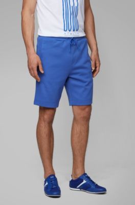 blue jogging shorts