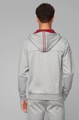 hugo boss tracksuit grey and red