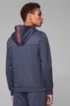 Zip-through hooded sweatshirt with curved logo, Blue
