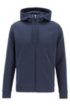 Zip-through hooded sweatshirt with concealed phone pocket, Dark Blue