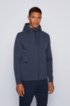 Zip-through hooded sweatshirt with concealed phone pocket, Dark Blue