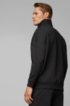 Relaxed-fit sweatshirt with curved logo and drawstring collar, Black