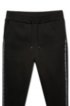 Cuffed-hem interlock-cotton trousers with logo-tape side seams, Black