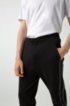 Cuffed-hem interlock-cotton trousers with logo-tape side seams, Black