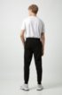 Cuffed-hem interlock-cotton trousers with logo-tape side seams, Black