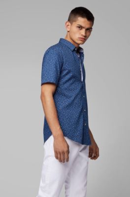 hugo boss slim fit short sleeve shirt