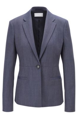 Regular-Fit Blazer aus fein gemusterter italienischer Schurwolle