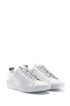 Low-top trainers in nappa leather with logo laces, White
