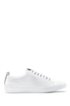 Low-top trainers in nappa leather with logo laces, White