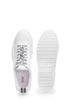 Low-top trainers in nappa leather with logo laces, White