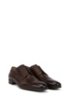 Italian-made Derby shoes in leather with monogram embossing, Dark Brown
