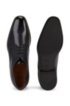 Italian-made Derby shoes in leather with monogram embossing, Dark Blue