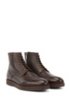 Portuguese-made lace-up boots in grained leather, Dark Brown