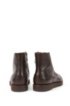 Portuguese-made lace-up boots in grained leather, Dark Brown